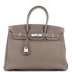 Birkin Handbag Grey Togo with Palladium Hardware 35