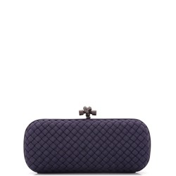 Box Knot Clutch Intrecciato Silk Faille Long