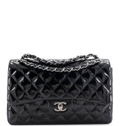 Classic Double Flap Bag Quilted Patent Jumbo