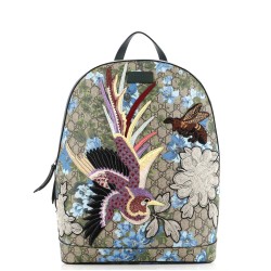 Zip Backpack Embroidered Printed GG Coated Canvas Medium