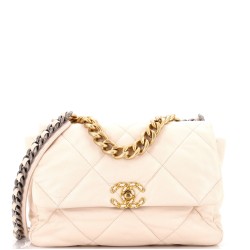 19 Flap Bag Quilted Leather Large