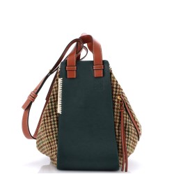 Hammock Bag Leather and Tweed Small