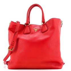 Side Zip Convertible Tote Vitello Daino Large