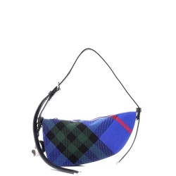 Shield Sling Shoulder Bag Check Canvas and Leather Mini