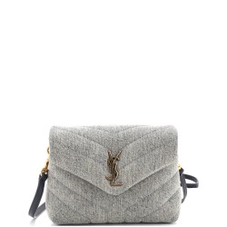 Loulou Shoulder Bag Matelasse Chevron Denim Toy