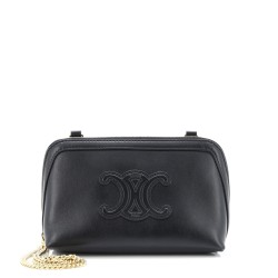 Cuir Triomphe Zip Around Chain Clutch Leather