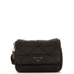 Padded Flap Shoulder Bag Quilted Tessuto