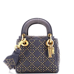 Supple Lady Dior Bag Cannage Studded Denim Mini