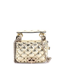Rockstud Spike Flap Bag Quilted Leather Micro