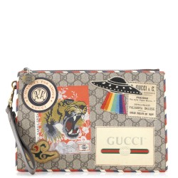 Courrier Pouch GG Coated Canvas with Applique