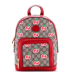 Zip Pocket Backpack Printed GG Coated Canvas Small