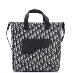 Saddle Tote Oblique Canvas and Leather Tall
