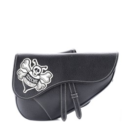 Shawn Stussy Saddle Crossbody Bag Leather with Applique
