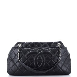 Timeless CC Shopping Tote Quilted Caviar Large