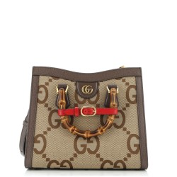 Diana NM Bamboo Handle Tote Jumbo GG Canvas Small