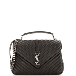 Classic Monogram College Bag Matelasse Chevron Leather Large
