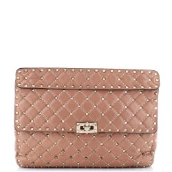 Rockstud Spike Flap Bag Quilted Leather Large