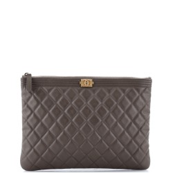 Boy O Case Clutch Quilted Lambskin Medium