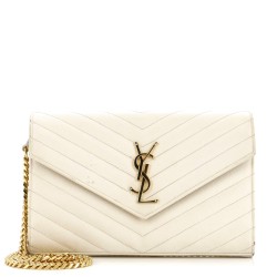 Classic Monogram Wallet on Chain Matelasse Chevron Leather Medium