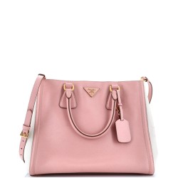 Bicolor Lux Convertible Open Tote Saffiano Leather Medium