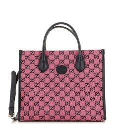 Structured Top Handle Open Tote GG Canvas Small