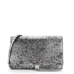 Classic Monogram Tassel Chain Wallet Python Embossed Leather