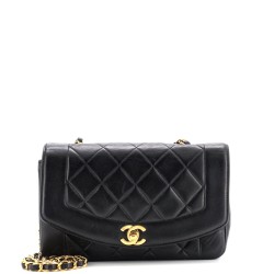 Vintage Diana Flap Bag Quilted Lambskin Small