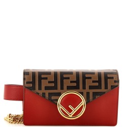 F is Fendi Convertible Belt Bag Leather with Zucca Embossed Detail