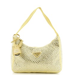 Re-Edition 2000 Hobo Crystal Embellished Satin Mini