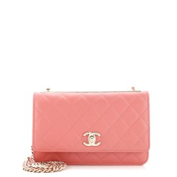 Trendy CC Wallet on Chain Quilted Lambskin