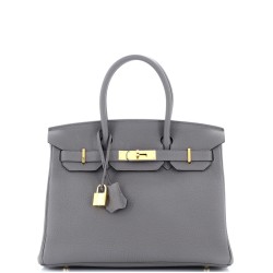 Birkin Handbag Grey Togo with Gold Hardware 30