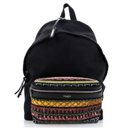 City Backpack Bead Embellished Canvas Medium