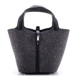Picotin Lock Bag Felt with Leather MM