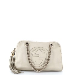 Soho Chain Zip Shoulder Bag Leather Small