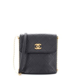 About Pearls Flap Hobo Quilted Calfskin Small