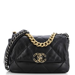 19 Flap Bag Quilted Leather Medium