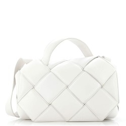 Top Handle Shoulder Bag Padded Maxi Intrecciato Leather