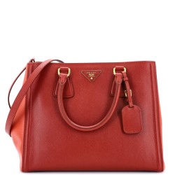 Bicolor Lux Convertible Open Tote Saffiano Leather Medium