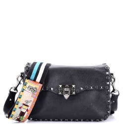 Rolling Rockstud Crossbody Bag Leather with Cabochons Medium