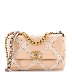19 Flap Bag Crochet Quilted Calfskin Medium
