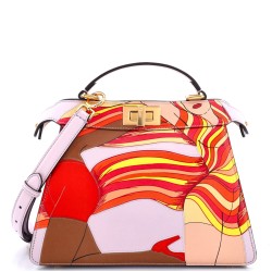 Peekaboo ISeeU Bag Printed Leather Small