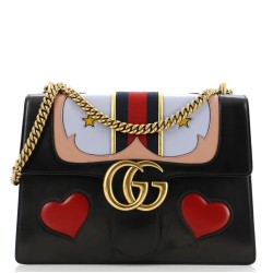 Web Heart GG Marmont Chain Shoulder Bag Leather Medium