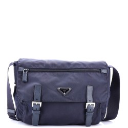Zip Buckle Messenger Bag Tessuto Medium