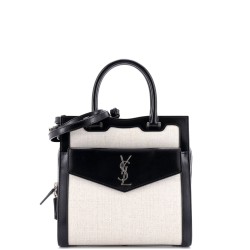 Uptown Tote Canvas with Leather Small