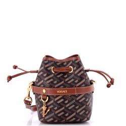 La Greca Bucket Bag Printed Coated Canvas Mini