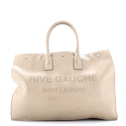 Rive Gauche Shopper Tote Embossed Leather Large