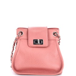 Mademoiselle Lock Accordion Shoulder Bag Leather Small