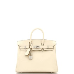 Birkin Handbag Light Swift with Palladium Hardware 25