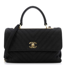 Trendy CC Top Handle Bag Chevron Jersey Medium