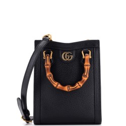Vertical Diana NM Bamboo Handle Tote Leather Mini